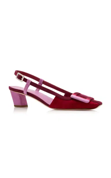 Roger Vivier Belle Vivier Striped Suede Slingback Pumps | Thumbnail 5 Roger Vivier Belle Vivier Striped Suede Slingback Pumps | Thumbnail 5