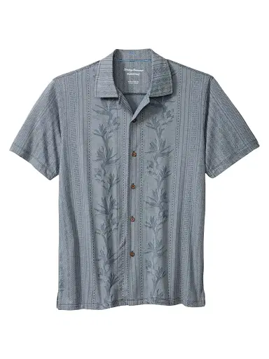 Tommy Bahama Men's Palm Fresco Beach Short-Sleeve Shirt - Steel | Thumbnail 1 Tommy Bahama Men's Palm Fresco Beach Short-Sleeve Shirt - Steel | Thumbnail 1