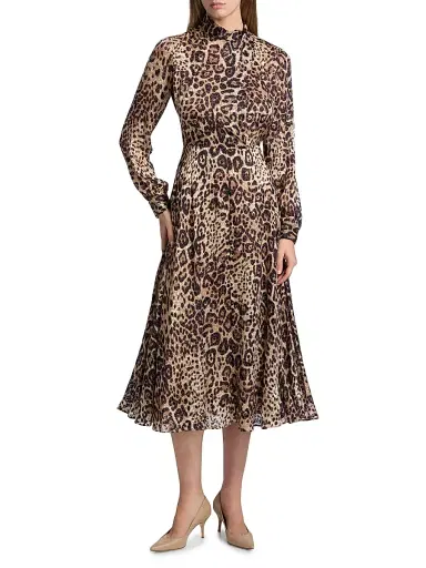 Elie Tahari Women's Nomi Leopard-Printed Silk-Blend Midi-Dress | Thumbnail 3 Elie Tahari Women's Nomi Leopard-Printed Silk-Blend Midi-Dress | Thumbnail 3