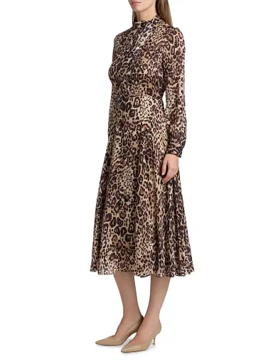 Elie Tahari Women's Nomi Leopard-Printed Silk-Blend Midi-Dress | Thumbnail 4 Elie Tahari Women's Nomi Leopard-Printed Silk-Blend Midi-Dress | Thumbnail 4