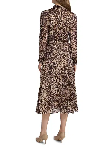 Elie Tahari Women's Nomi Leopard-Printed Silk-Blend Midi-Dress | Thumbnail 5 Elie Tahari Women's Nomi Leopard-Printed Silk-Blend Midi-Dress | Thumbnail 5