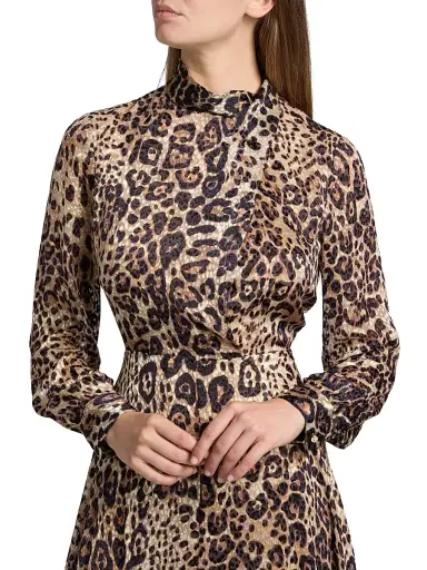 Elie Tahari Women's Nomi Leopard-Printed Silk-Blend Midi-Dress | Thumbnail 6 Elie Tahari Women's Nomi Leopard-Printed Silk-Blend Midi-Dress | Thumbnail 6