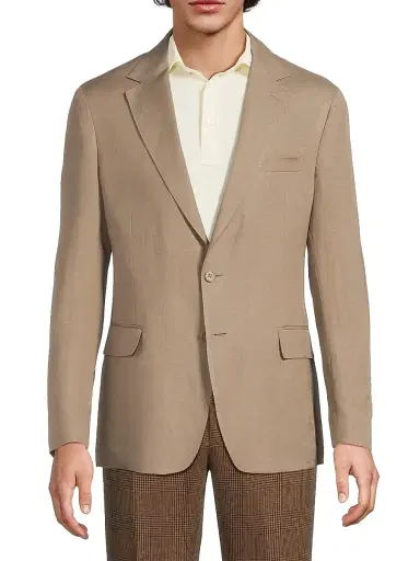 Ralph Lauren Purple Label Men's Hadley Silk-Linen Single-Breasted Jacket | Thumbnail 3 Ralph Lauren Purple Label Men's Hadley Silk-Linen Single-Breasted Jacket | Thumbnail 3