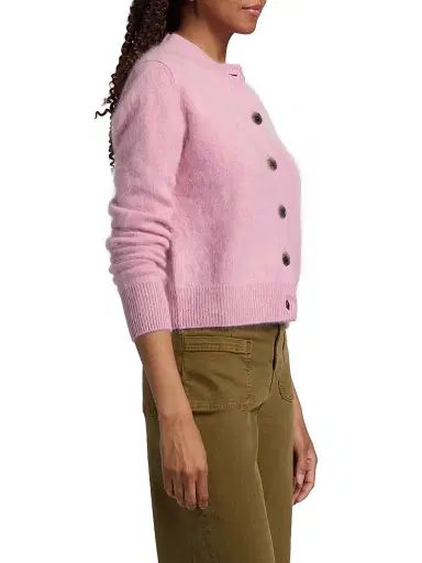 Lisa Yang Women's Azalea Brushed Cashmere Cardigan - Petal Brushed | Thumbnail 4 Lisa Yang Women's Azalea Brushed Cashmere Cardigan - Petal Brushed | Thumbnail 4