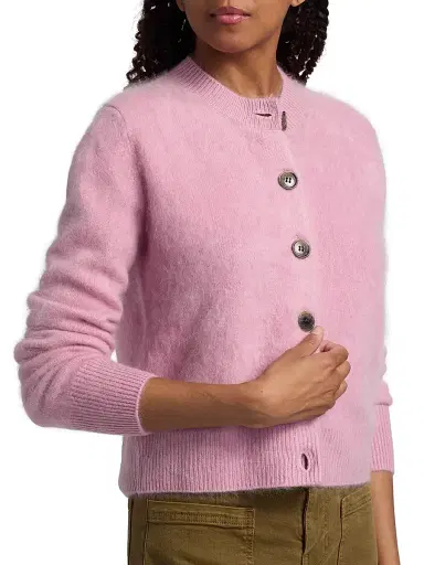 Lisa Yang Women's Azalea Brushed Cashmere Cardigan - Petal Brushed | Thumbnail 6 Lisa Yang Women's Azalea Brushed Cashmere Cardigan - Petal Brushed | Thumbnail 6