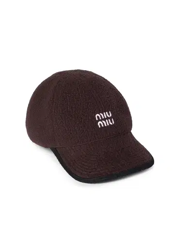 Miu Miu Women's Fleece Baseball Cap - Brown | Thumbnail 1 Miu Miu Women's Fleece Baseball Cap - Brown | Thumbnail 1