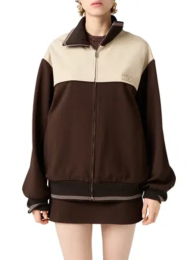 Miu Miu Women's Fabric Stitch Knit Mini Skirt - Brown | Thumbnail 2 Miu Miu Women's Fabric Stitch Knit Mini Skirt - Brown | Thumbnail 2