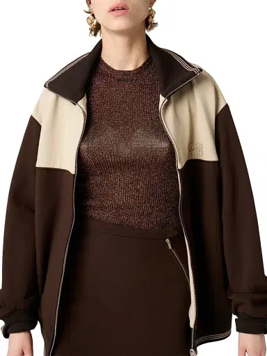 Miu Miu Women's Fabric Stitch Knit Mini Skirt - Brown | Thumbnail 4 Miu Miu Women's Fabric Stitch Knit Mini Skirt - Brown | Thumbnail 4