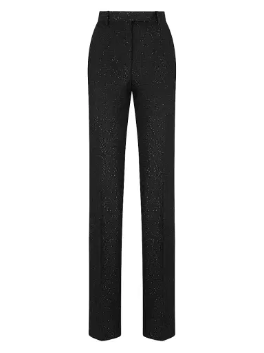 Tom Ford Women's Sequined Wool-Blend Crêpe Straight-Leg Pants - Black - Size 4 | Thumbnail 1 Tom Ford Women's Sequined Wool-Blend Crêpe Straight-Leg Pants - Black - Size 4 | Thumbnail 1
