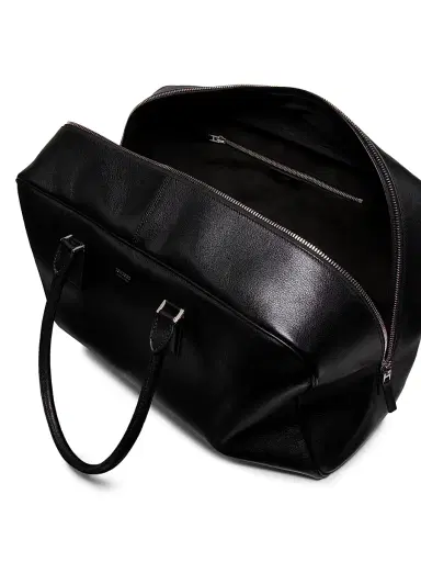 TOM FORD Men's Supple Grain Leather Bowling Bag - Black | Thumbnail 4 TOM FORD Men's Supple Grain Leather Bowling Bag - Black | Thumbnail 4