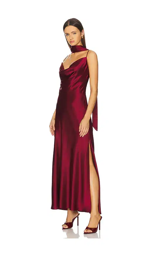 Geneva Sleeveless Cowl Neck Gown With Side Slit Geneva Sleeveless Cowl Neck Gown With Side Slit