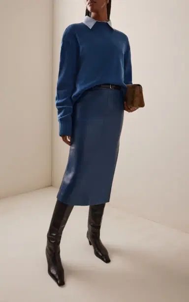 The Frankie Shop Taney Leather Midi Skirt | Thumbnail 2 The Frankie Shop Taney Leather Midi Skirt | Thumbnail 2
