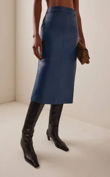 The Frankie Shop Taney Leather Midi Skirt | Thumbnail 3 The Frankie Shop Taney Leather Midi Skirt | Thumbnail 3