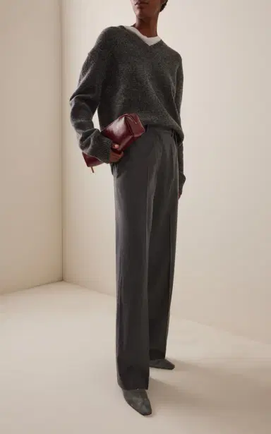 The Frankie Shop Brickell Wool-Blend Flannel Trousers | Thumbnail 2 The Frankie Shop Brickell Wool-Blend Flannel Trousers | Thumbnail 2