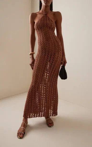 Akoia Swim Exclusive Rosette Crocheted Cotton Halter Maxi Dress | Thumbnail 2 Akoia Swim Exclusive Rosette Crocheted Cotton Halter Maxi Dress | Thumbnail 2