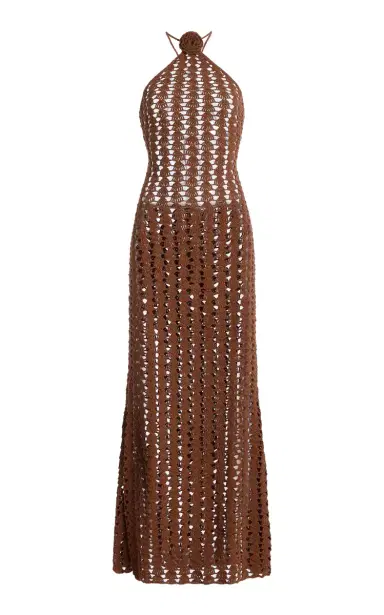 Akoia Swim Exclusive Rosette Crocheted Cotton Halter Maxi Dress | Thumbnail 7 Akoia Swim Exclusive Rosette Crocheted Cotton Halter Maxi Dress | Thumbnail 7