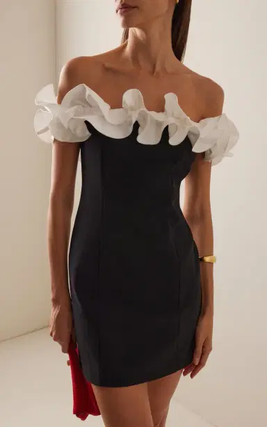 ROTATE Ruffle-Trimmed Crepe Mini Dress | Thumbnail 2 ROTATE Ruffle-Trimmed Crepe Mini Dress | Thumbnail 2