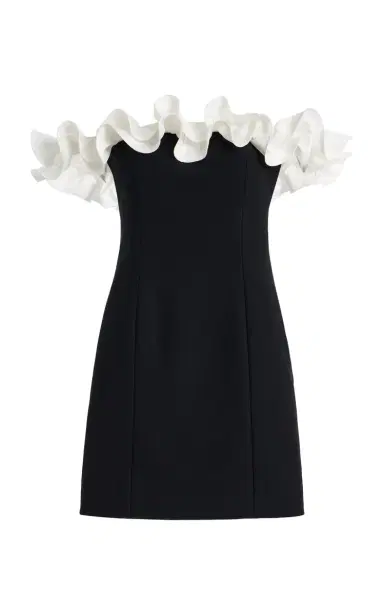 ROTATE Ruffle-Trimmed Crepe Mini Dress | Thumbnail 1 ROTATE Ruffle-Trimmed Crepe Mini Dress | Thumbnail 1