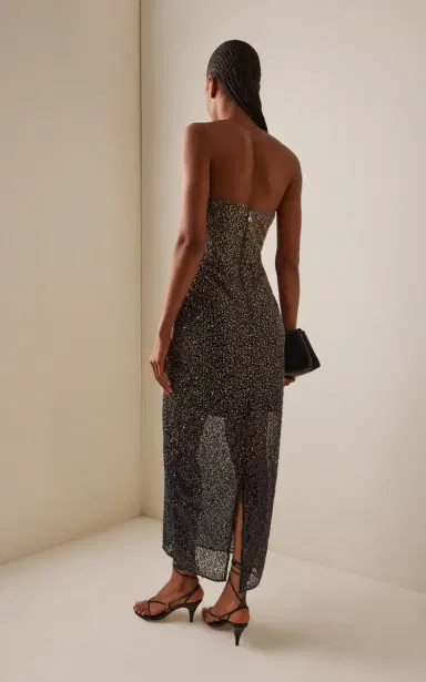 ROTATE Beaded Strapless Midi Dress | Thumbnail 4 ROTATE Beaded Strapless Midi Dress | Thumbnail 4