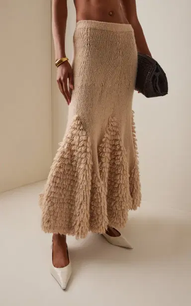Ulla Johnson Nathalie Textured Alpaca-Blend Skirt | Thumbnail 3 Ulla Johnson Nathalie Textured Alpaca-Blend Skirt | Thumbnail 3