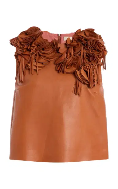 Ulla Johnson Marlowe Floral Leather Top | Thumbnail 2 Ulla Johnson Marlowe Floral Leather Top | Thumbnail 2