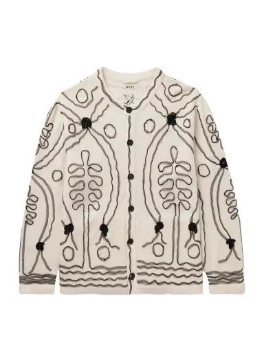 BODE Winter Garden Tulle-Appliquéd Cashmere Cardigan - Men | Thumbnail 1 BODE Winter Garden Tulle-Appliquéd Cashmere Cardigan - Men | Thumbnail 1