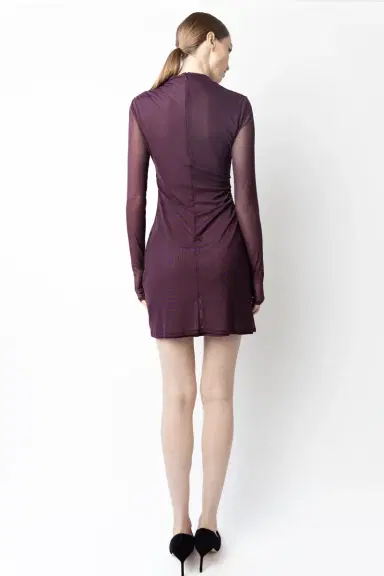 Lapointe Mesh Draped Mini Dress | Thumbnail 2 Lapointe Mesh Draped Mini Dress | Thumbnail 2