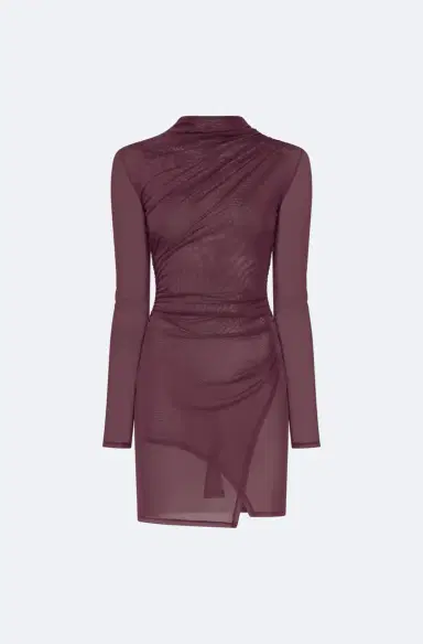 Lapointe Mesh Draped Mini Dress | Thumbnail 4 Lapointe Mesh Draped Mini Dress | Thumbnail 4