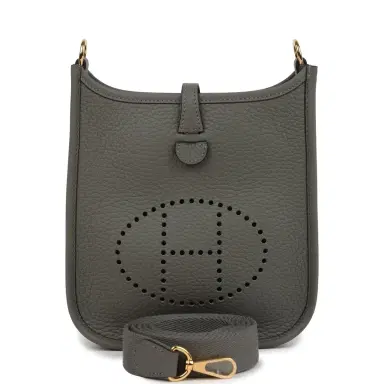 HERMÈS Hermes Evelyne TPM Gris Meyer Clemence Gold Hardware | Thumbnail 1 HERMÈS Hermes Evelyne TPM Gris Meyer Clemence Gold Hardware | Thumbnail 1
