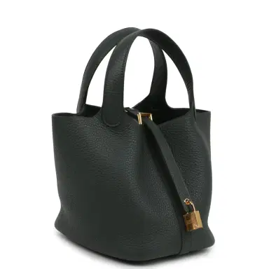 HERMÈS Hermes Picotin Lock 18 Vert Mangrove Clemence Gold Hardware | Thumbnail 2 HERMÈS Hermes Picotin Lock 18 Vert Mangrove Clemence Gold Hardware | Thumbnail 2