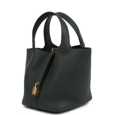 HERMÈS Hermes Picotin Lock 18 Vert Mangrove Clemence Gold Hardware | Thumbnail 5 HERMÈS Hermes Picotin Lock 18 Vert Mangrove Clemence Gold Hardware | Thumbnail 5
