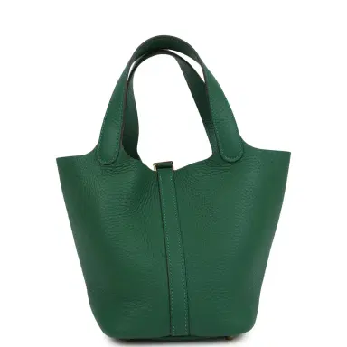 HERMÈS Hermes Picotin Lock 18 Vert Moyen Clemence Gold Hardware | Thumbnail 5 HERMÈS Hermes Picotin Lock 18 Vert Moyen Clemence Gold Hardware | Thumbnail 5