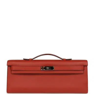 HERMÈS Pre-owned Hermes Kelly Cut Brique Swift Palladium Hardware | Thumbnail 1 HERMÈS Pre-owned Hermes Kelly Cut Brique Swift Palladium Hardware | Thumbnail 1