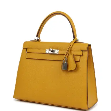 HERMÈS Pre-owned Hermes Kelly Sellier 25 Jaune Ambre Epsom Palladium Hardware | Thumbnail 5 HERMÈS Pre-owned Hermes Kelly Sellier 25 Jaune Ambre Epsom Palladium Hardware | Thumbnail 5