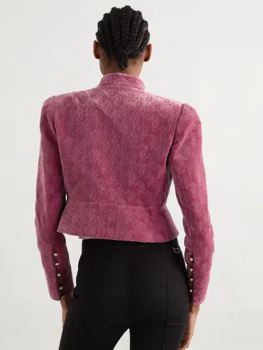 Chloé Cropped Embroidered Cotton-velvet Jacket | Thumbnail 3 Chloé Cropped Embroidered Cotton-velvet Jacket | Thumbnail 3