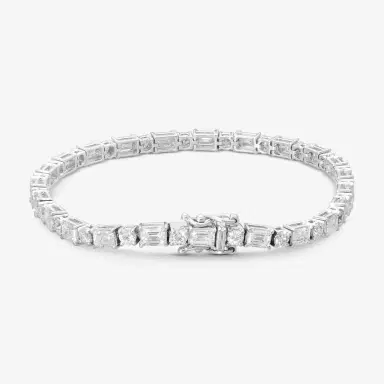 Ina Mar Ina Mar 14K White Gold Round & Emerald Cut Diamond Tennis Bracelet by The Solist | Thumbnail 3 Ina Mar Ina Mar 14K White Gold Round & Emerald Cut Diamond Tennis Bracelet by The Solist | Thumbnail 3