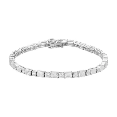 Ina Mar Ina Mar 14K White Gold Round & Emerald Cut Diamond Tennis Bracelet by The Solist | Thumbnail 1 Ina Mar Ina Mar 14K White Gold Round & Emerald Cut Diamond Tennis Bracelet by The Solist | Thumbnail 1