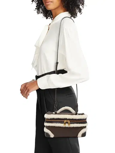 Bottega Veneta Women's Bang Bang Shearling-Trimmed Vanity Case - Light Brown | Thumbnail 2 Bottega Veneta Women's Bang Bang Shearling-Trimmed Vanity Case - Light Brown | Thumbnail 2