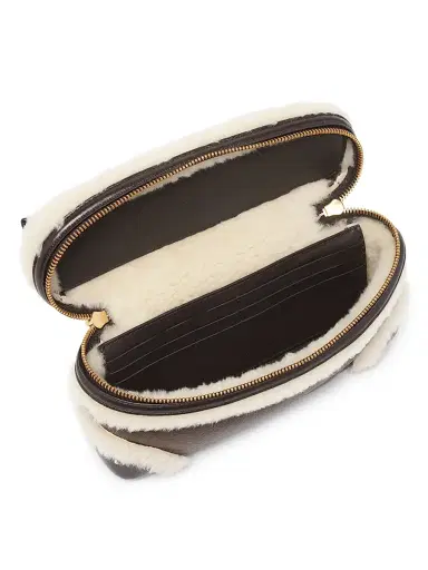 Bottega Veneta Women's Bang Bang Shearling-Trimmed Vanity Case - Light Brown | Thumbnail 4 Bottega Veneta Women's Bang Bang Shearling-Trimmed Vanity Case - Light Brown | Thumbnail 4