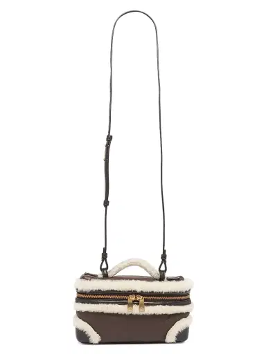 Bottega Veneta Women's Bang Bang Shearling-Trimmed Vanity Case - Light Brown | Thumbnail 8 Bottega Veneta Women's Bang Bang Shearling-Trimmed Vanity Case - Light Brown | Thumbnail 8