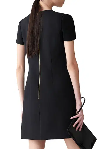 Carolina Herrera Women's Chrysanthemum-Embroidered Stretch-Wool Minidress - Black Multi - Size 4 | Thumbnail 4 Carolina Herrera Women's Chrysanthemum-Embroidered Stretch-Wool Minidress - Black Multi - Size 4 | Thumbnail 4