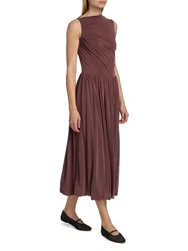 Rails Women's Brina Draped Modal Midi-Dress - Oxblood | Thumbnail 2 Rails Women's Brina Draped Modal Midi-Dress - Oxblood | Thumbnail 2