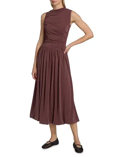 Rails Women's Brina Draped Modal Midi-Dress - Oxblood | Thumbnail 3 Rails Women's Brina Draped Modal Midi-Dress - Oxblood | Thumbnail 3