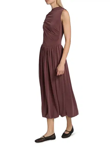 Rails Women's Brina Draped Modal Midi-Dress - Oxblood | Thumbnail 4 Rails Women's Brina Draped Modal Midi-Dress - Oxblood | Thumbnail 4