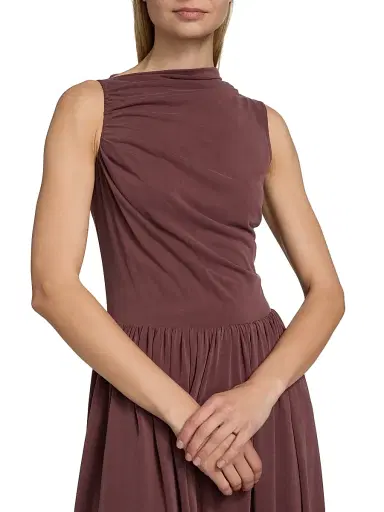 Rails Women's Brina Draped Modal Midi-Dress - Oxblood | Thumbnail 6 Rails Women's Brina Draped Modal Midi-Dress - Oxblood | Thumbnail 6