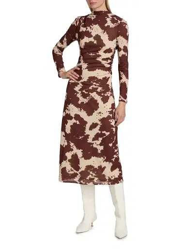 Rails Women's Margaret Cow-Printed Knit Midi-Dress - Cowgirl | Thumbnail 2 Rails Women's Margaret Cow-Printed Knit Midi-Dress - Cowgirl | Thumbnail 2