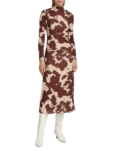 Rails Women's Margaret Cow-Printed Knit Midi-Dress - Cowgirl | Thumbnail 3 Rails Women's Margaret Cow-Printed Knit Midi-Dress - Cowgirl | Thumbnail 3