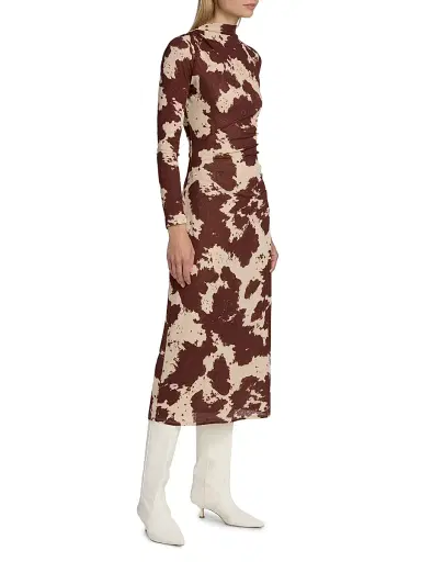 Rails Women's Margaret Cow-Printed Knit Midi-Dress - Cowgirl | Thumbnail 4 Rails Women's Margaret Cow-Printed Knit Midi-Dress - Cowgirl | Thumbnail 4