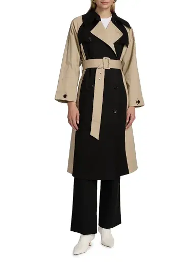 Rails Women's Maud Belted Colorblocked Coat - Black Taupe | Thumbnail 3 Rails Women's Maud Belted Colorblocked Coat - Black Taupe | Thumbnail 3