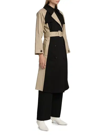 Rails Women's Maud Belted Colorblocked Coat - Black Taupe | Thumbnail 4 Rails Women's Maud Belted Colorblocked Coat - Black Taupe | Thumbnail 4